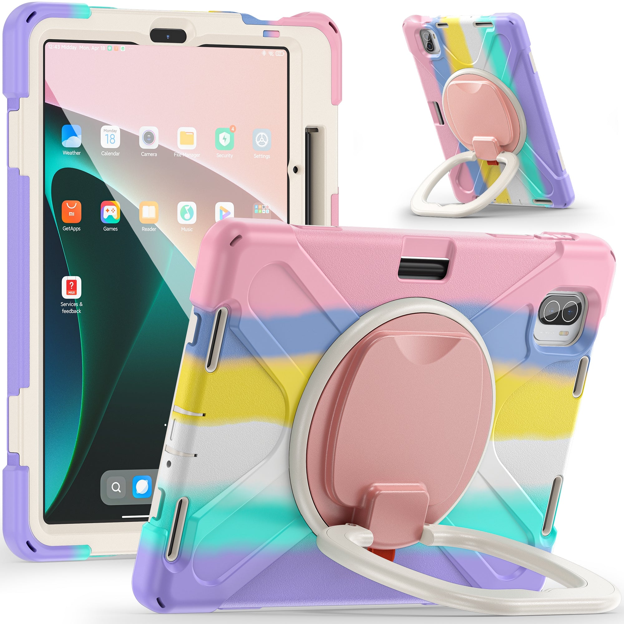For Xiaomi Pad 5 Case Rugged Corner Protection PC+Silicone Tablet Cover with Rotating Kickstand For Xiaomi Pad 5 Case Rugged Corner Protection PC+Silicone Tablet Cover with Rotating Kickstand